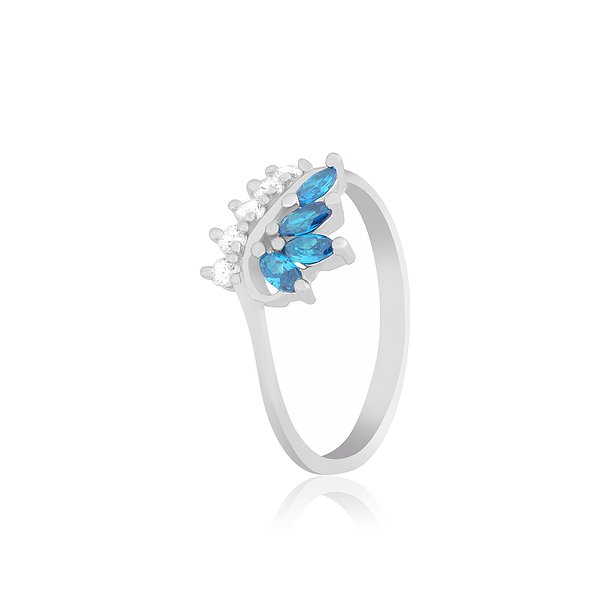 Жіноча срібна каблучка з куб. цирконіями