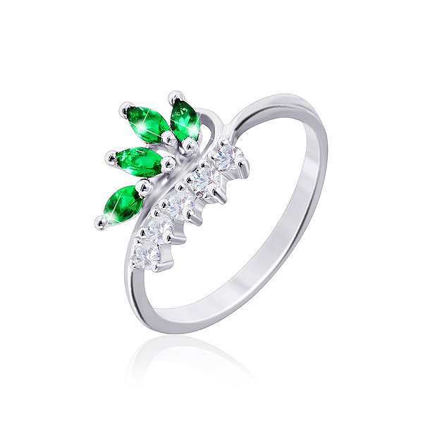 Женское серебряное кольцо с куб. циркониями