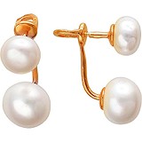 Срібні сережки з прісн. перлами в позолоті, 1531841