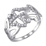 Женское серебряное кольцо с куб. циркониями, 1536961
