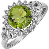 Женское серебряное кольцо с алпанитом и куб. циркониями, 1546689
