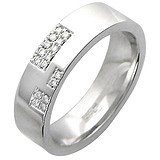 Серебряное обручальное кольцо с куб. циркониями, 1553345