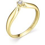 Золотое кольцо с бриллиантом, 1606337