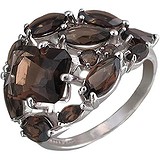 Женское серебряное кольцо с раухтопазами, 1610945