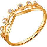 Женское золотое кольцо с куб. циркониями, 1614017