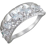 Женское серебряное кольцо с куб. циркониями, 1615297
