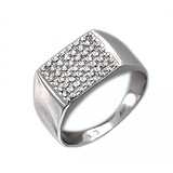 Мужское серебряное кольцо с куб. циркониями, 1659073