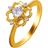 Женское золотое кольцо с куб. циркониями, 1674945