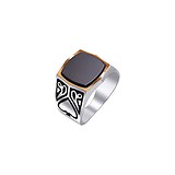 Мужское серебряное кольцо в позолоте, 1686465