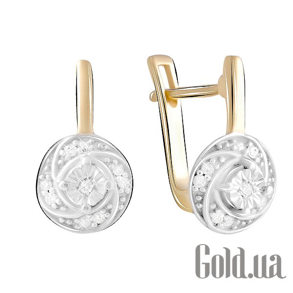 

Серьги Fresh Jewelry, Серебряные серьги с бриллиантами в позолоте