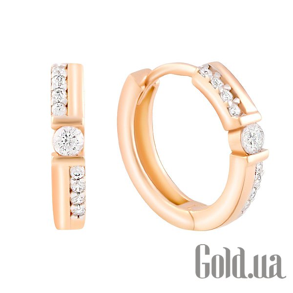 

Серьги-кольца Fresh Jewelry, Золотые серьги с куб. циркониями