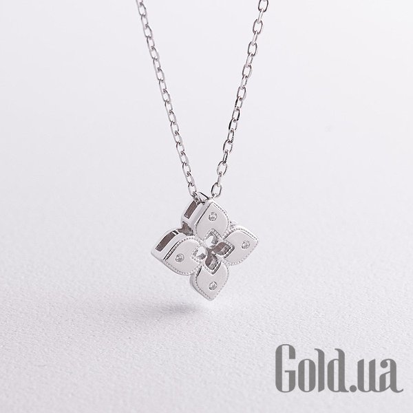 

Женские колье Украина, Серебряное колье с куб. циркониями, 40