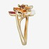 Золотое кольцо с бриллиантами, цитринами, родолитами и перламутром - фото 2