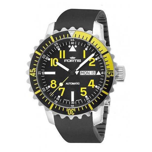 Fortis Marinemaster Day/Date Yellow With Caoutchouc Strap B-42 670.24.14 K