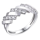 Женское серебряное кольцо с куб. циркониями, 1536962