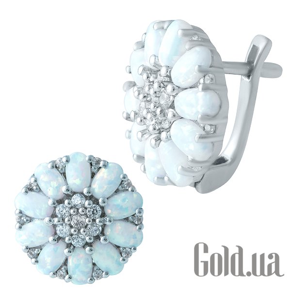 

Серьги Fresh Jewelry, Серебряные серьги с опалами и куб. циркониями