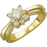 Женское золотое кольцо с куб. циркониями, 1615554