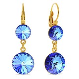 Сережки з кристалами Swarovski в позолоті, 1625538
