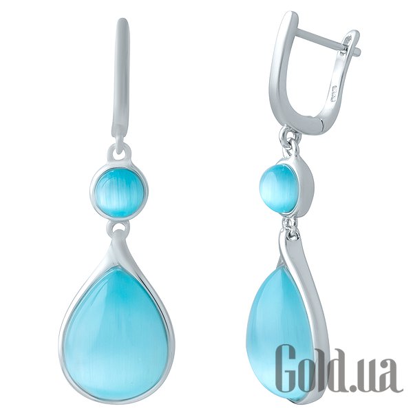 

Серьги с подвесками Fresh Jewelry, Серебряные серьги с кошачьим глазом