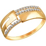 Женское золотое кольцо с куб. циркониями, 1654722
