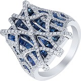 Женское золотое кольцо с бриллиантами и сапфирами, 1668546
