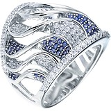 Женское серебряное кольцо с куб. циркониями, 1670338