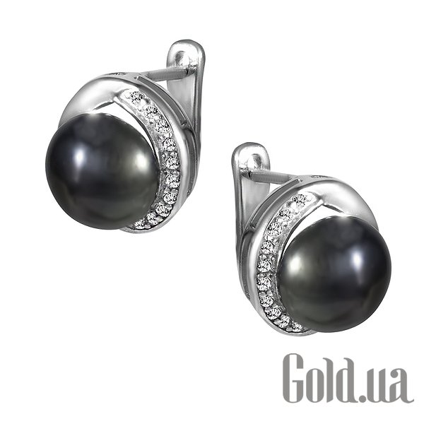 

Серьги Lurie Jewelry, Серебряные серьги с жемчугом и куб. циркониями