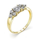 Золотое кольцо с бриллиантами, 1704642