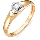 Золотое кольцо с бриллиантом, 1711042