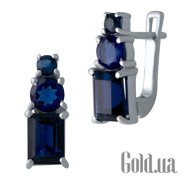 

Серьги Fresh Jewelry, Серебряные серьги с синт. сапфирами