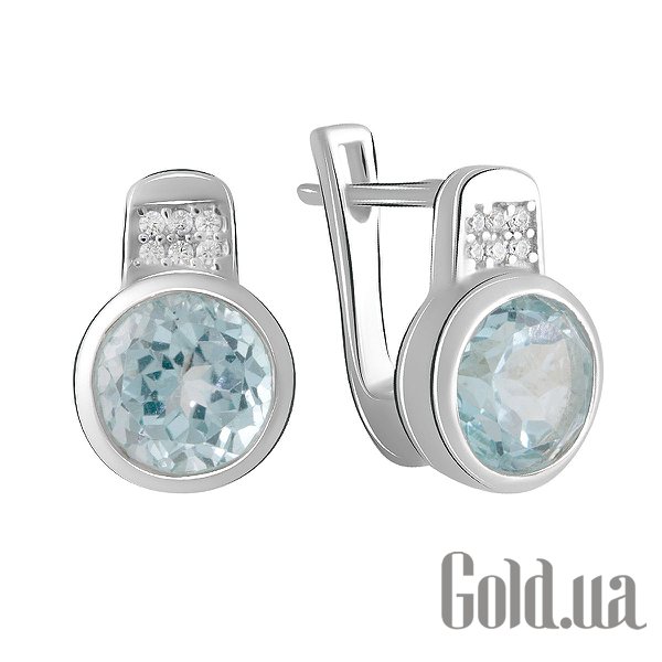 

Серьги Fresh Jewelry, Серебряные серьги с куб. циркониями и топазами
