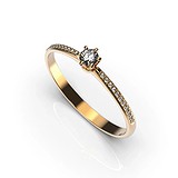 Золотое кольцо с бриллиантами, 1773250