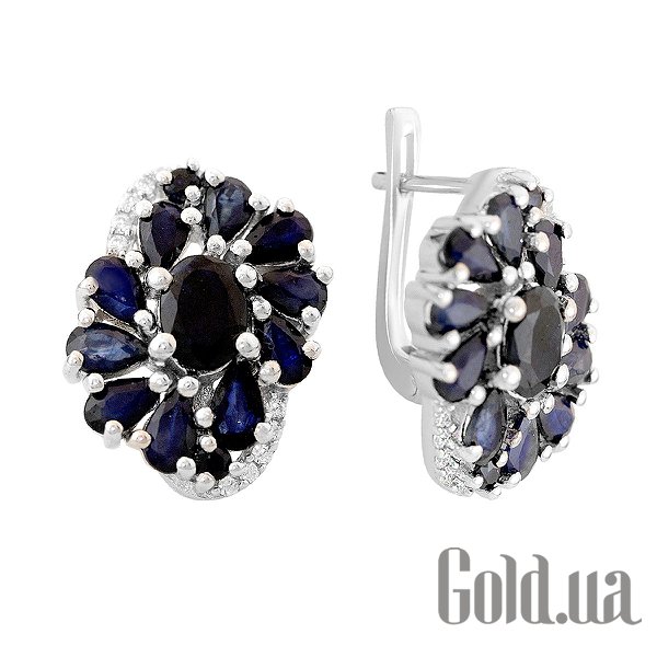 

Серьги Fresh Jewelry, Серебряные серьги с куб. циркониями и сапфирами