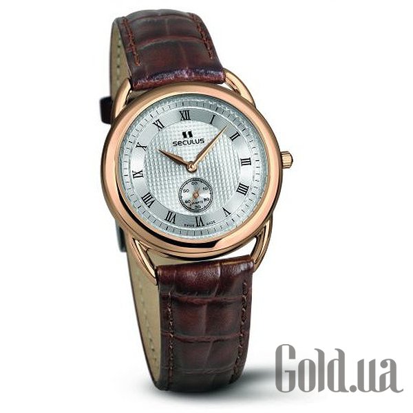 

Швейцарские часы Seculus, 1653.2.106 pvd-r case, white dial, brown leather
