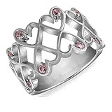 Женское серебряное кольцо с куб. циркониями, 080066