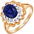 Женское золотое кольцо с синт. сапфиром - фото 1