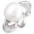 Женское серебряное кольцо с культив. жемчугом и куб. циркониями - фото 1