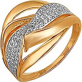 Женское золотое кольцо с куб. циркониями, 1614019