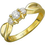 Золотое кольцо с куб. циркониями, 1615299