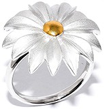 Silver Wings Женское серебряное кольцо в позолоте, 1618371