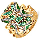 Kabarovsky Женское золотое кольцо с бриллиантами и эмалью, 1648835