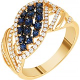 Женское золотое кольцо с бриллиантами и сапфирами, 1673411