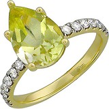 Женское золотое кольцо с кварцем и бриллиантами, 1701315