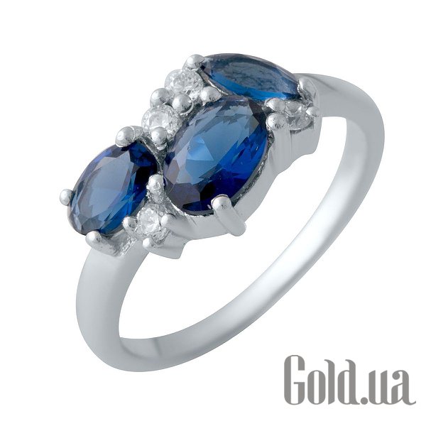

Женские кольца Fresh Jewelry, Женское серебряное кольцо с синт. сапфирами и куб. циркониями, 17.5
