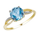 Женское золотое кольцо с топазом и бриллиантами, 1741251