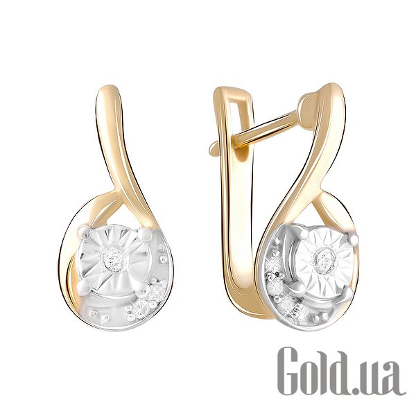 

Серьги Fresh Jewelry, Серебряные серьги с бриллиантами в позолоте