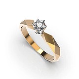 Золотое кольцо с бриллиантом, 1768131