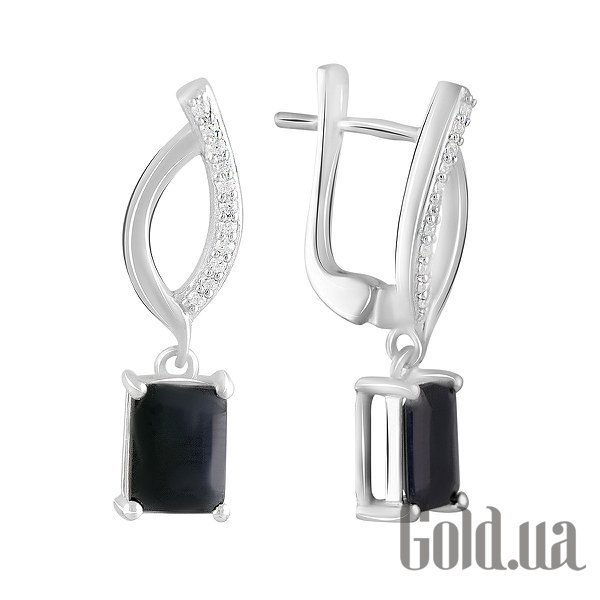 

Серьги с подвесками Fresh Jewelry, Серебряные серьги с куб. циркониями и сапфирами
