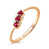 Женское золотое кольцо с бриллиантами и рубинами, 1513668