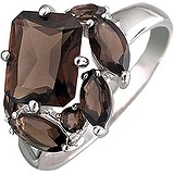 Женское серебряное кольцо с раухтопазами, 1610948